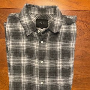 Rails Grey Plaid Button Down Shirt (Size Large)
